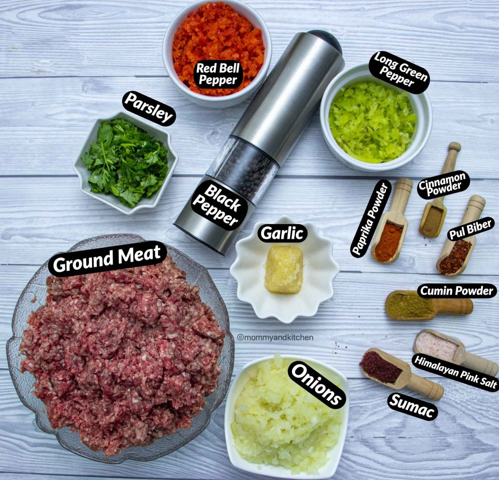 Ingredients for Adana Kebab