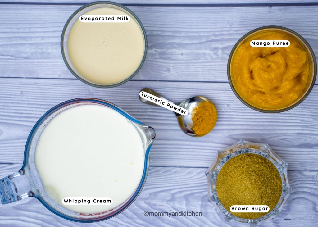 Ingredients for Mango Ice cream