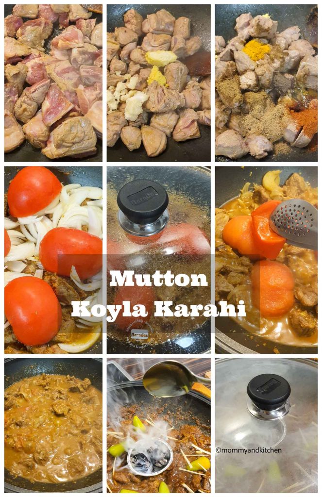 Recipe Pictorials for Mutton Karahi