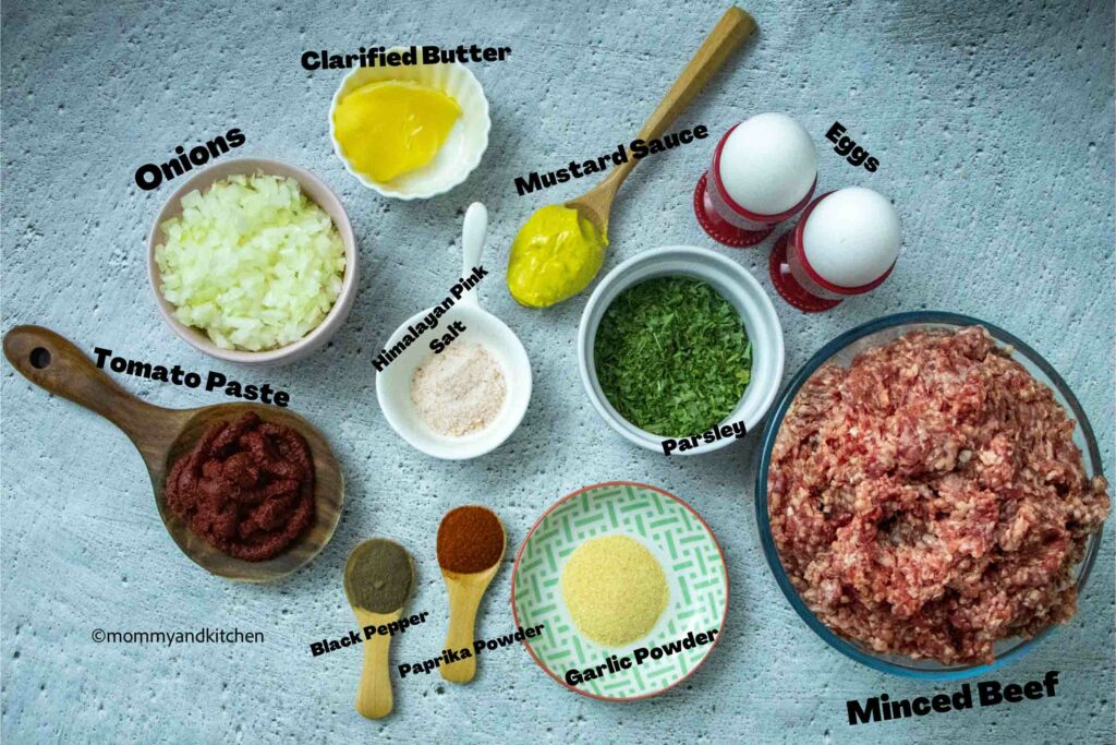 Ingredients for Burger Patties