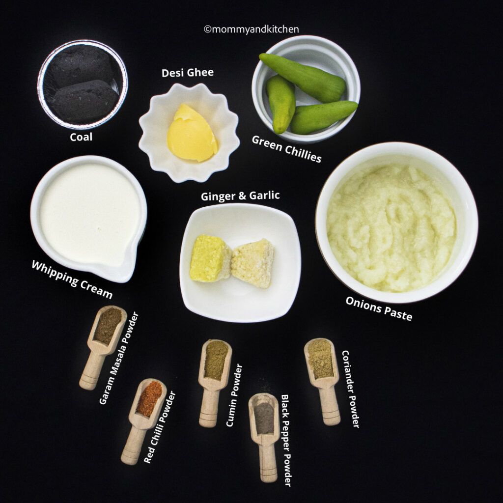 Ingredients for Gravy of Malai Mutton