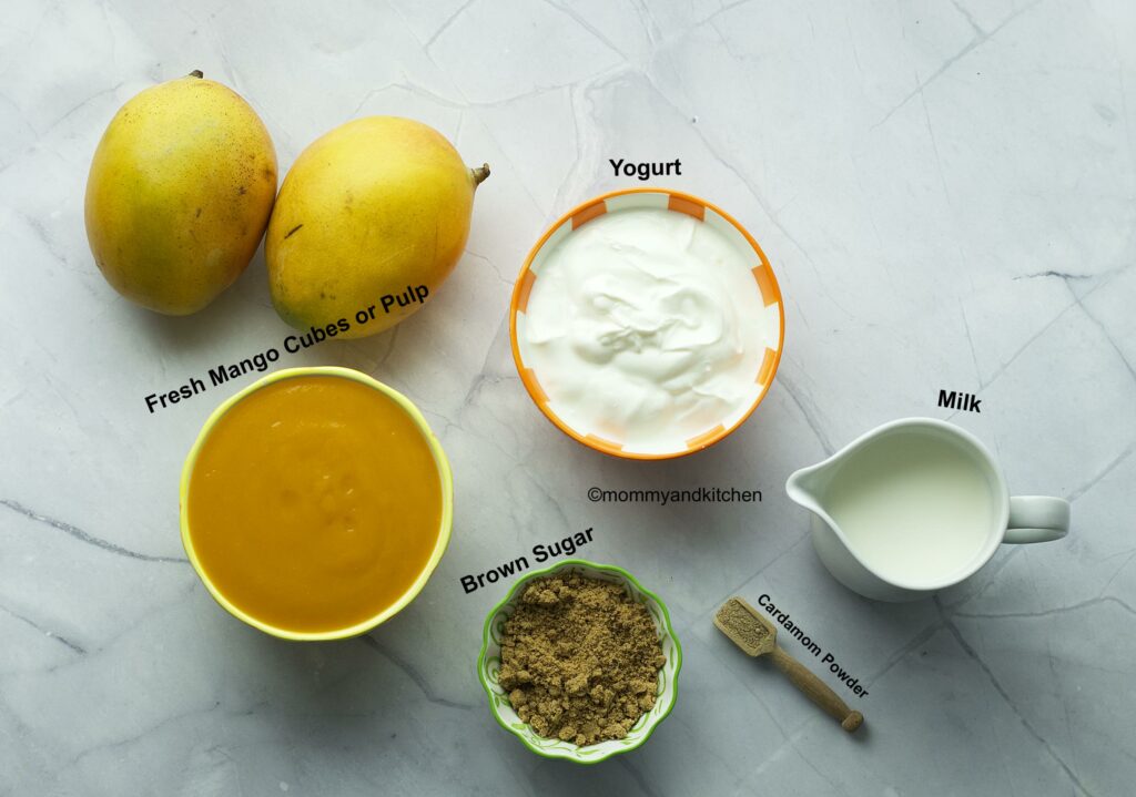 Ingredients for Mango Lassi
