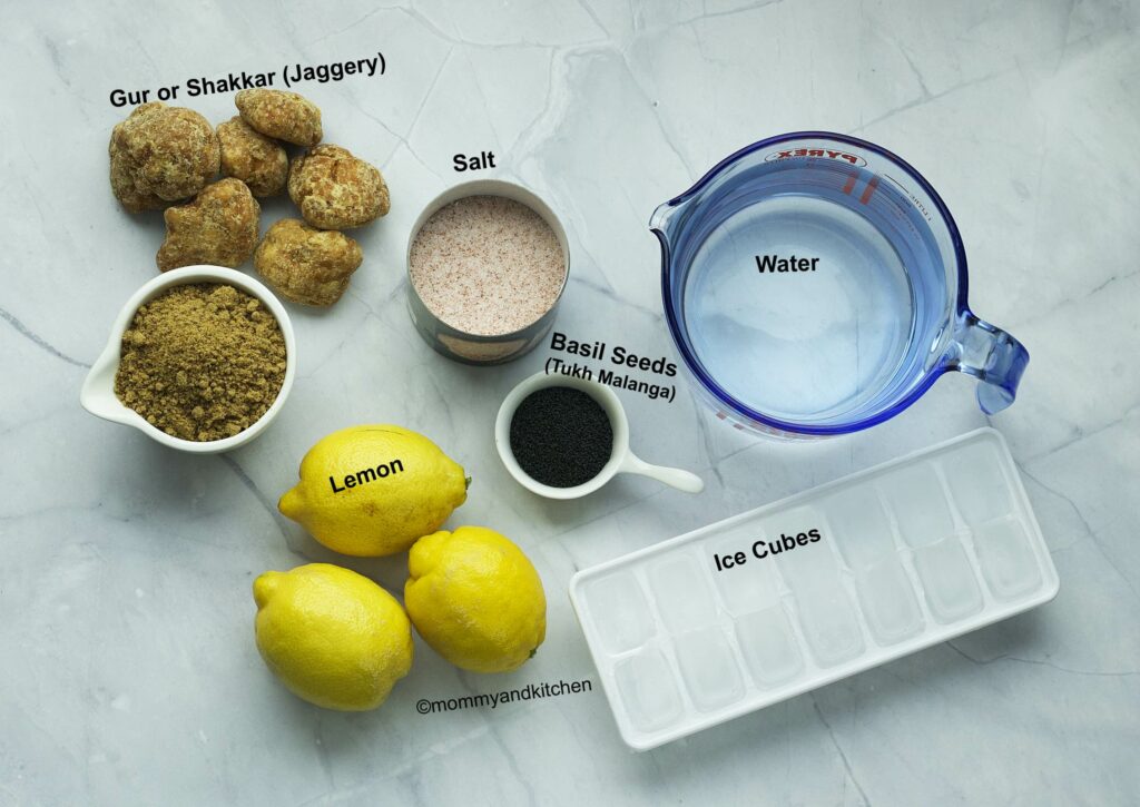 Ingredients for Gur ka Sharbat