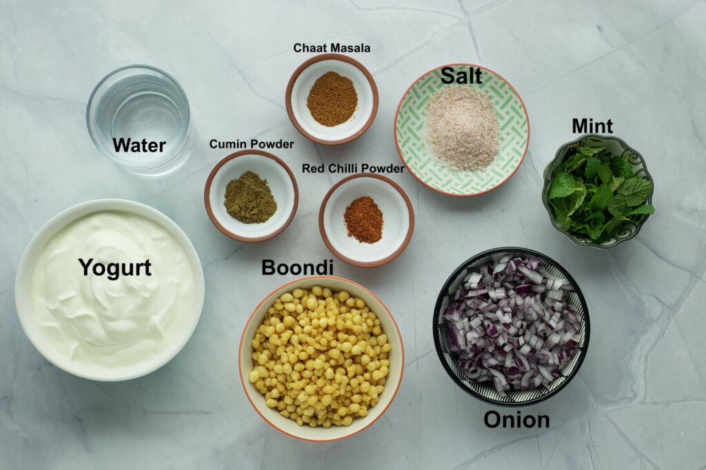 Ingredients for Boondi Raita