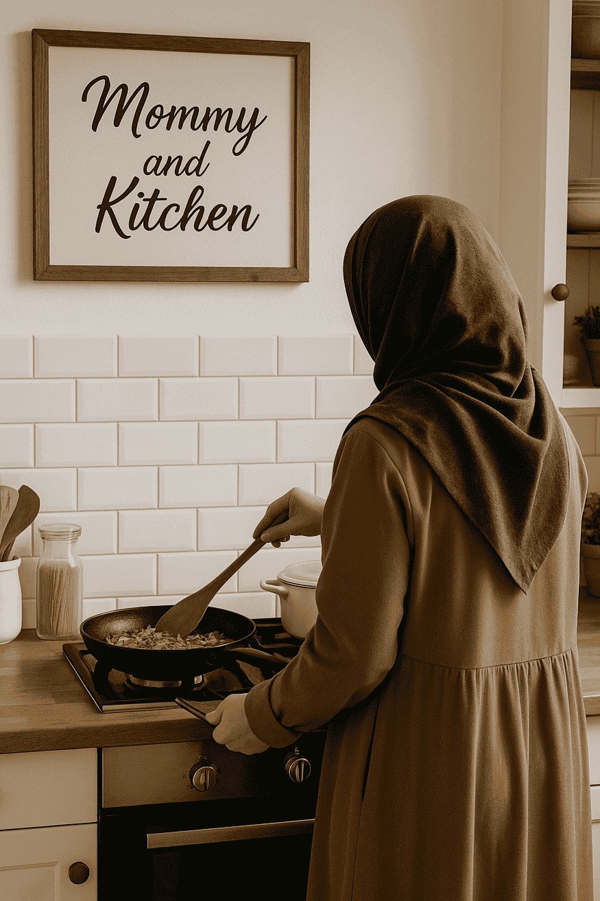 a woman cooking in the kitchen